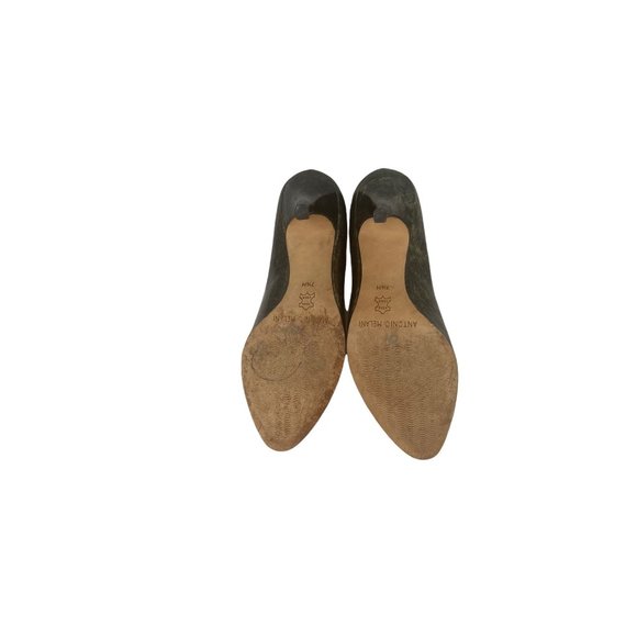 Antonio Melani Metallic Patent Leather Pumps Silver Size 7.5 M With 3” Heel - Picture 5 of 7